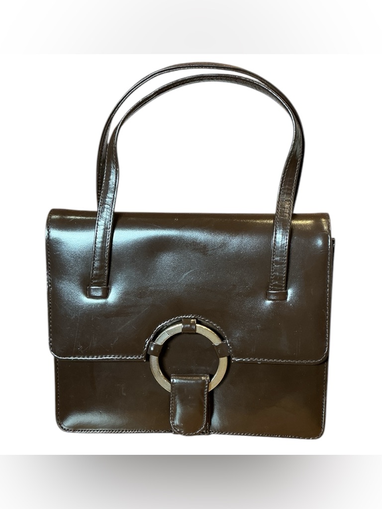 Vintage 1960s Alexanders New York Genuine Leather Box Mini Handbag